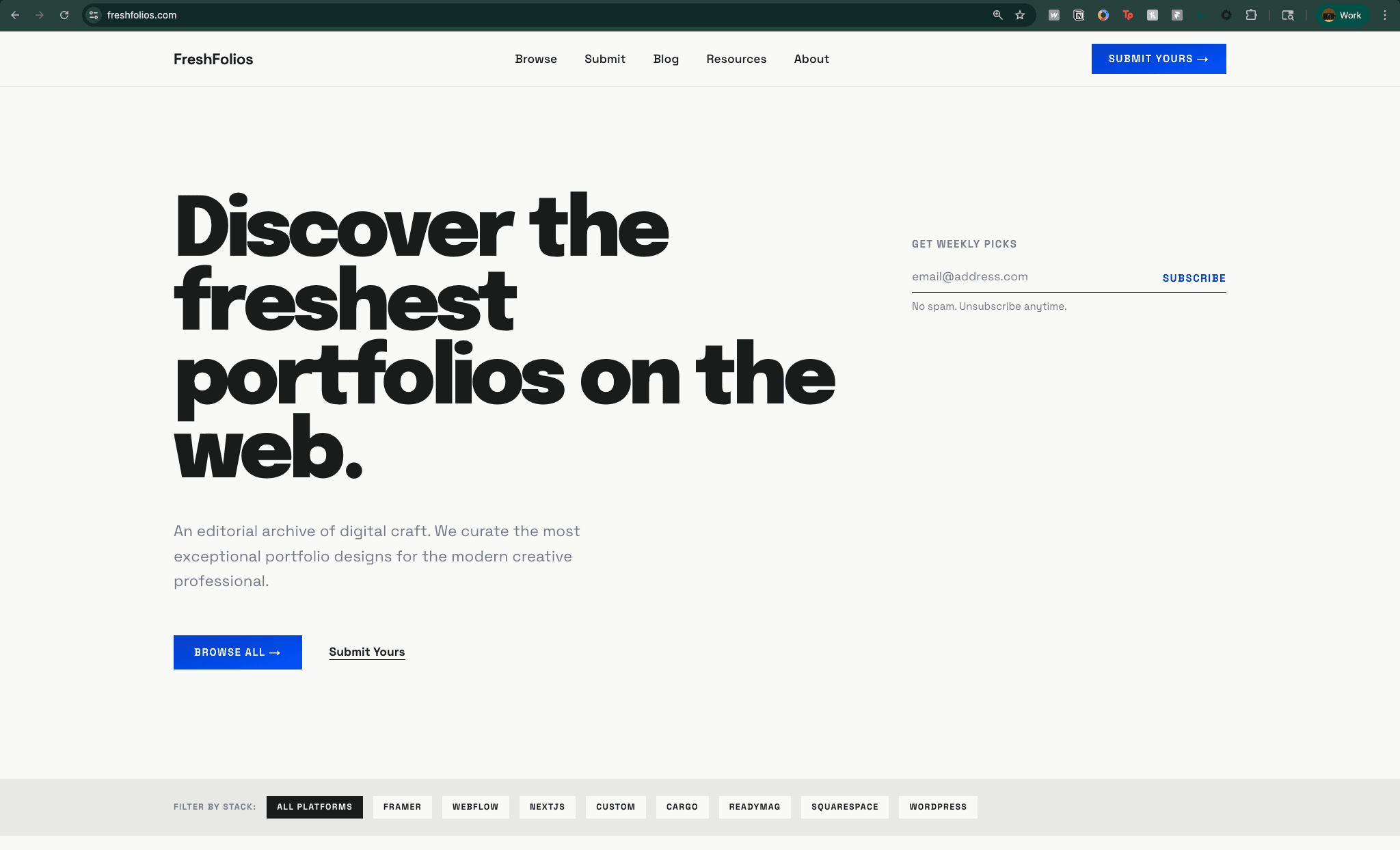 Freshfolios platform mockup