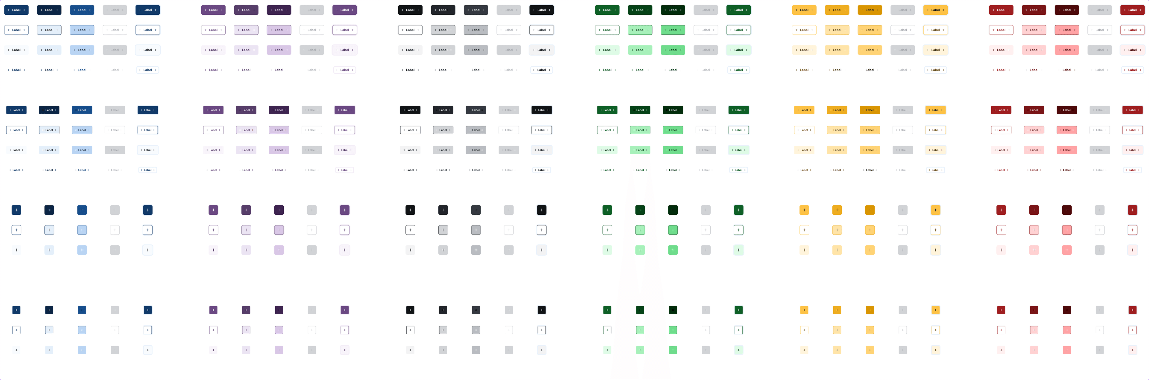 Kardia DS button specification — brand, premium, neutral, success, warning, and destructive roles across solid, tinted, outline, and disabled states