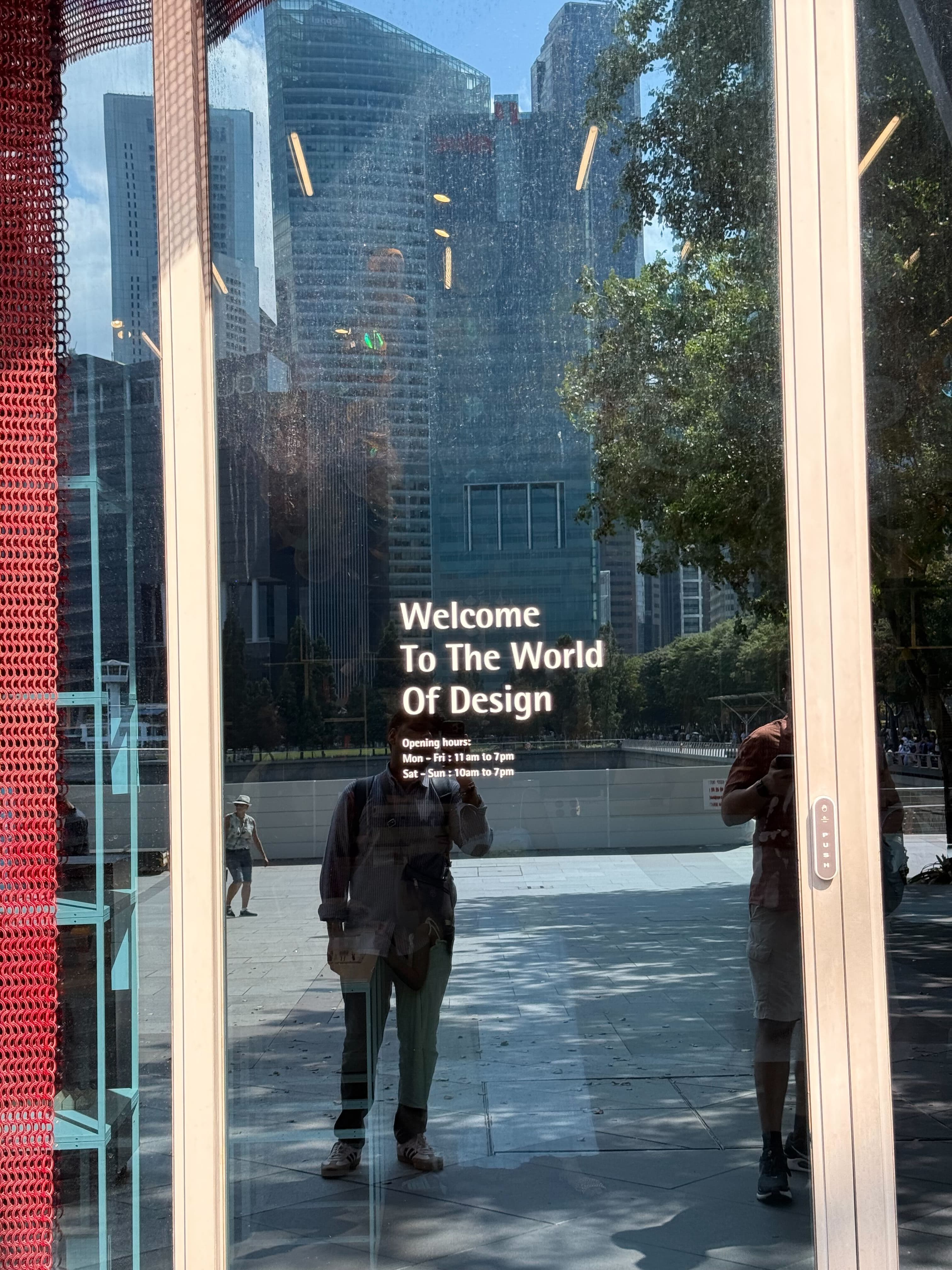 Welcome to the World of Design glass door